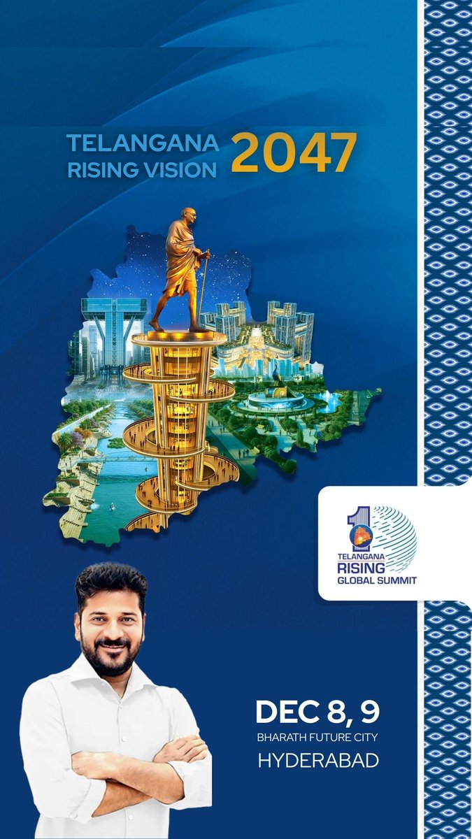 BolgamReports's tweet photo. TELANGANA 
Rising Global Summit 2047

Historical Economic Summit with Growth Vision
&amp;
CORE PURE RARE development formula

@revanth_anumula 
@TelanganaCMO 
#TelanganaRisingGlobalSummit https://t.co/CP1Vj3WXc7