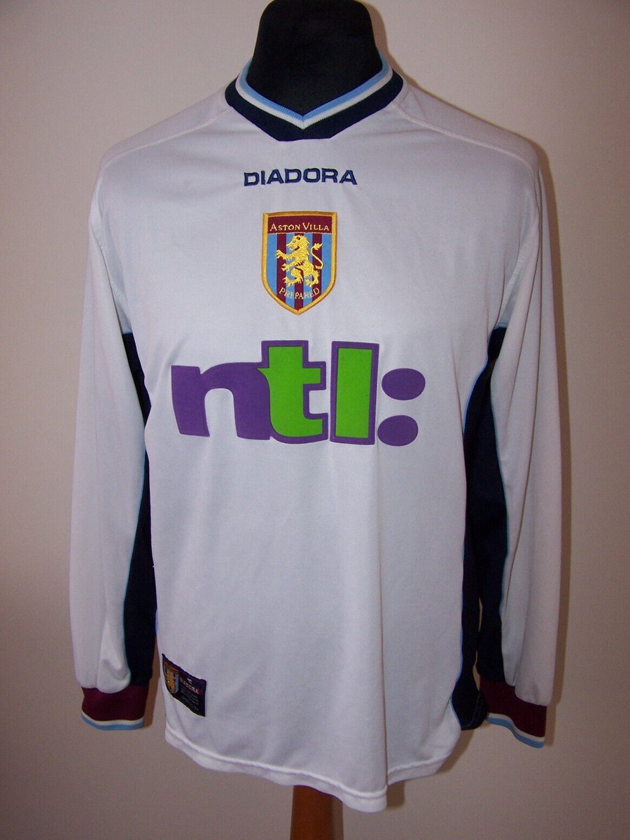 Diadora ASTON VILLA Third Long 2000 2001 Shirt L,(M,38/40',Mens