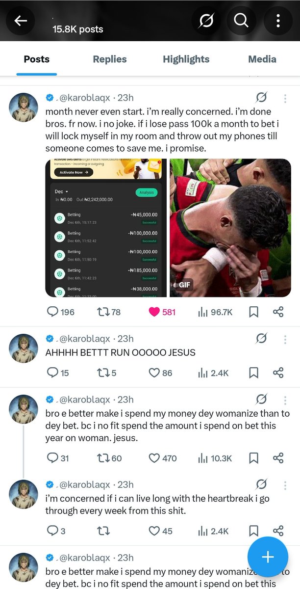 Gambling made bro crash out, reflected on past actions, realize where he could've been if he didn't gambled😭😭😭😭😭😭

all within 2 days too😭