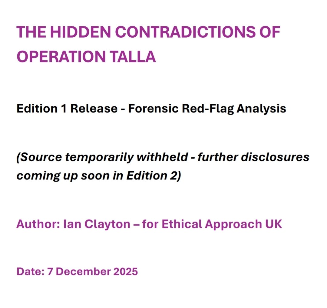 EthicalApproach's tweet image. NEW RELEASE - Edition 1
(Contraditions re Op Talla)

Today we publish a forensic analysis identifying serious red-flags arising from statements made by the former Chair of the National Police Chiefs’ Council.

This Edition does not reveal the source. Instead, it lays out what…