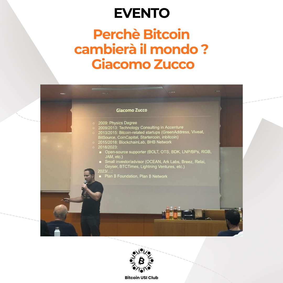 bitcoin_usi's tweet photo. Giovedì scorso, con @giacomozucco, abbiamo approfondito  “Perché Bitcoin cambierà il mondo?”. 🔮

Dalla nascita della moneta fino a Bitcoin: una serata ricca di spunti ed energia.

Chiudiamo così il nostro 2025; ci vediamo per un 2026 ancora migliore! https://t.co/d5dqFwhJtR