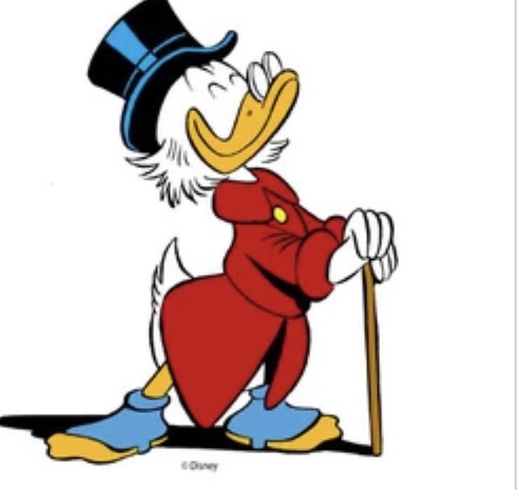 Dagobert Duck, von Carl Barks erfundene Comicfigur in Entengestalt, wird im Dezember 78 Jahre alt. Er hat sie 1947 erstmalig als Nebenfigur entworfen u.dann eigene Geschichten um seine Figur herum geschrieben.