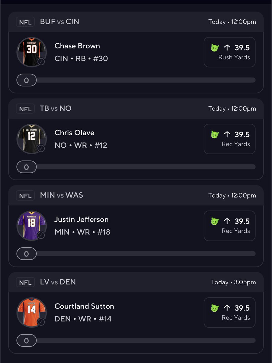 algopickens's tweet photo. 🚨 The Four 40s Parlay 🚨

This goes for 2.8X PrizePicks. Algo likes these players today and I like these alternate lines. 

TTA
#nfl #nflbets #TrustTheAlgo

21+, gamble responsibly. https://t.co/KHgEueHjxa