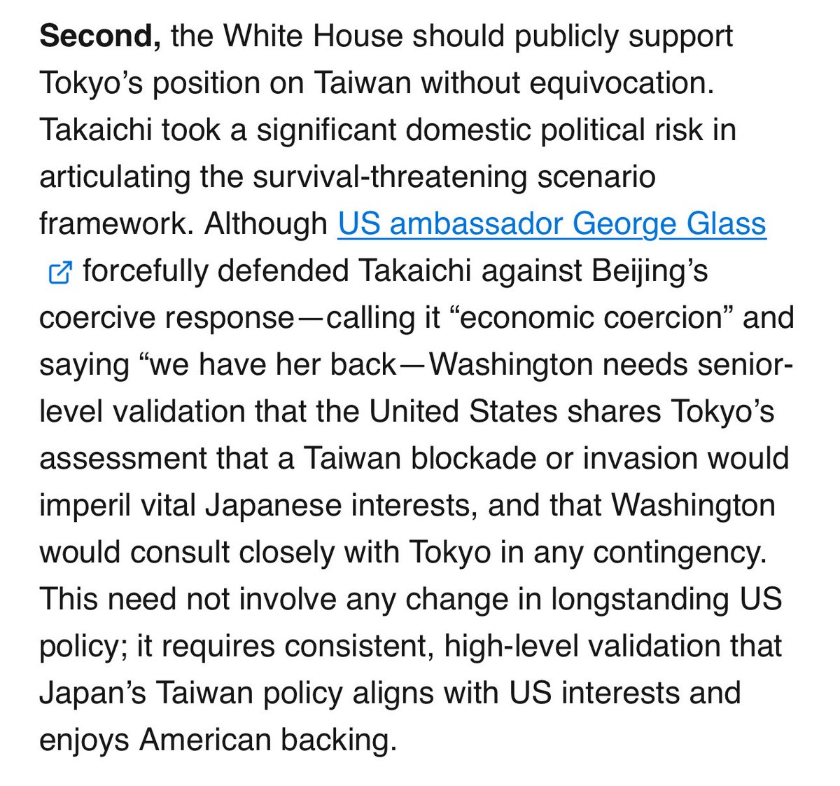 This is not just a favor to Tokyo. 

It is an essential step the administration can take to shore up its credibility with allies across Asia — and enter the President’s April state visit to China from a position of strength.

As <a href="/KareemRifai/">Kareem Rifai 🌐</a> and I wrote:

nationalinterest.org/feature/five-m…