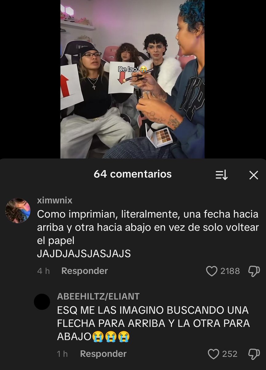 Me acabo de imaginar a ellas buscando una flecha para arriba y otra para abajo gracias a ese comentario y me reí