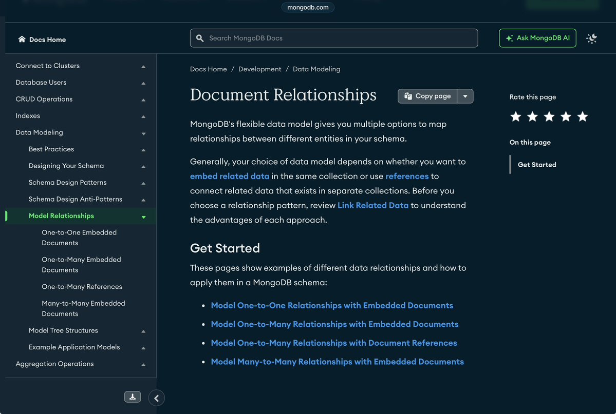 HarshvardhanRaw's tweet image. ✅ Phase 1 - Day 71  
• Learned about MongoDB relationships 🔗  
• Referencing &amp;amp; embedding — when to use what 🤝  

#MongoDB #DatabaseDesign #FullStackDev #WebDevelopment #100DaysOfCode #CodingJourney #BuildInPublic