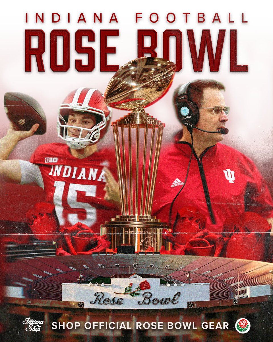 Rose Bowl Bound!🌹 <a href="/IndianaFootball/">Indiana Football</a> secures #1 seed in the CFP🏆 Link to Official CFP and Rose Bowl Gear in the replies. #iufb #NeverDaunted