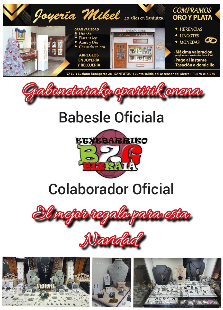 Joyeria Mikel Berdezurigorrirekin elkarlanean. Eskerrik asko gure proiektua babesteagatik.👏🏻👏🏻👏🏻

Joyería Mikel colabora con Berdezurigorri. Muchas gracias por apoyar nuestro proyecto.👏🏻👏🏻👏🏻
#taupadaberdea #berdezurigorritrakatra <a href="/EtxebarriBizi/">Etxebarri Bizi</a> 
bzg.eus