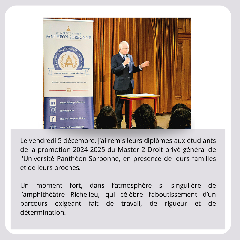 Remy_Heitz_PG's tweet photo. Ravi d’avoir participé à la cérémonie de remise de diplômes de la promotion 2024-2025 du Master 2 Droit privé général de l'Université @SorbonneParis1
@Courdecassation #Parrainage #Master2 https://t.co/s1XGJdrWty
