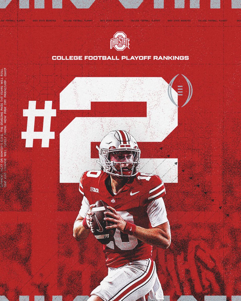 Buckeyes come in at No. 2 in the <a href="/CFBPlayoff/">College Football Playoff</a> and will play the winner of No. 7 Texas A&amp;M vs. No. 10 Miami.

<a href="/OhioStateFB/">Ohio State Football</a> | #GoBucks