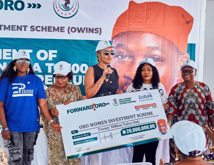 Yesterday in Oron, I launched the Oro Women Investment Scheme (OWINS) through my wife, Mrs. Gene Martins Esin, who represented me at the event and presented the ₦20 million cheque to 100 traders for the first phase of the programme.

Under this first phase of OWINS, the women