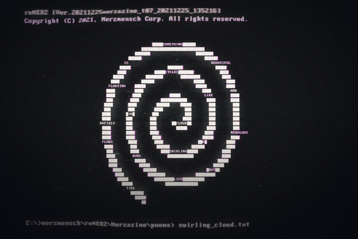 _second_guess's tweet image. At its core, »reMERZ« by @Merzmensch questions the boundaries of authorship and creativity. His conviction is that invention is not a uniquely human domain; rather, machine-generated language expands what writing can be.

🔗 swirling_cloud.txt collected by @unityofmulti