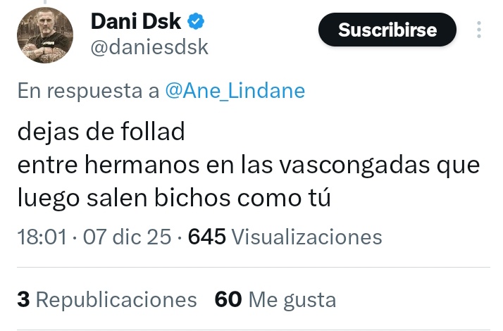 No sé si Daniel Esteve habla así porque está borracho o es que se le ha caído otro diente.
Lleva tiempo mendigando mi casito. Con esta marcianada lo ha conseguido 🤣🤣🤣