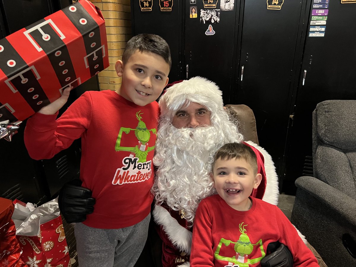 Santa came to the firehouse.