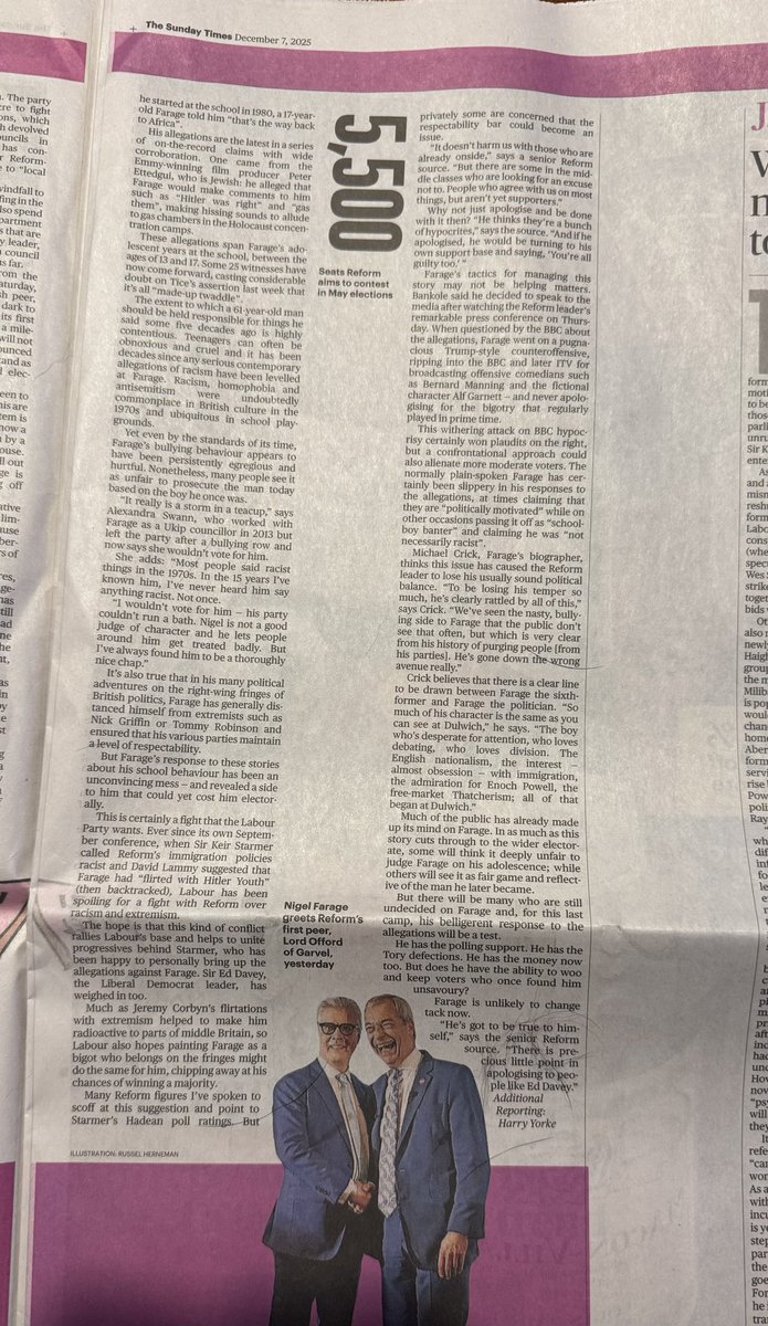 ⭕️ Nigel Farage isn’t being “flushed out”. He’s being exposed.

A £9m donor, and now serious allegations from his school days and let’s be clear: this wasn’t just “racist abuse”.

It was terrorising the children of genocide survivors.

Multiple former classmates say he shouted: