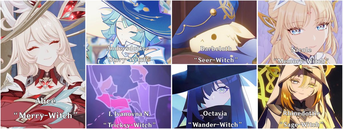 the hexenzirkel witches’ nicknames from Durin’s SQ!