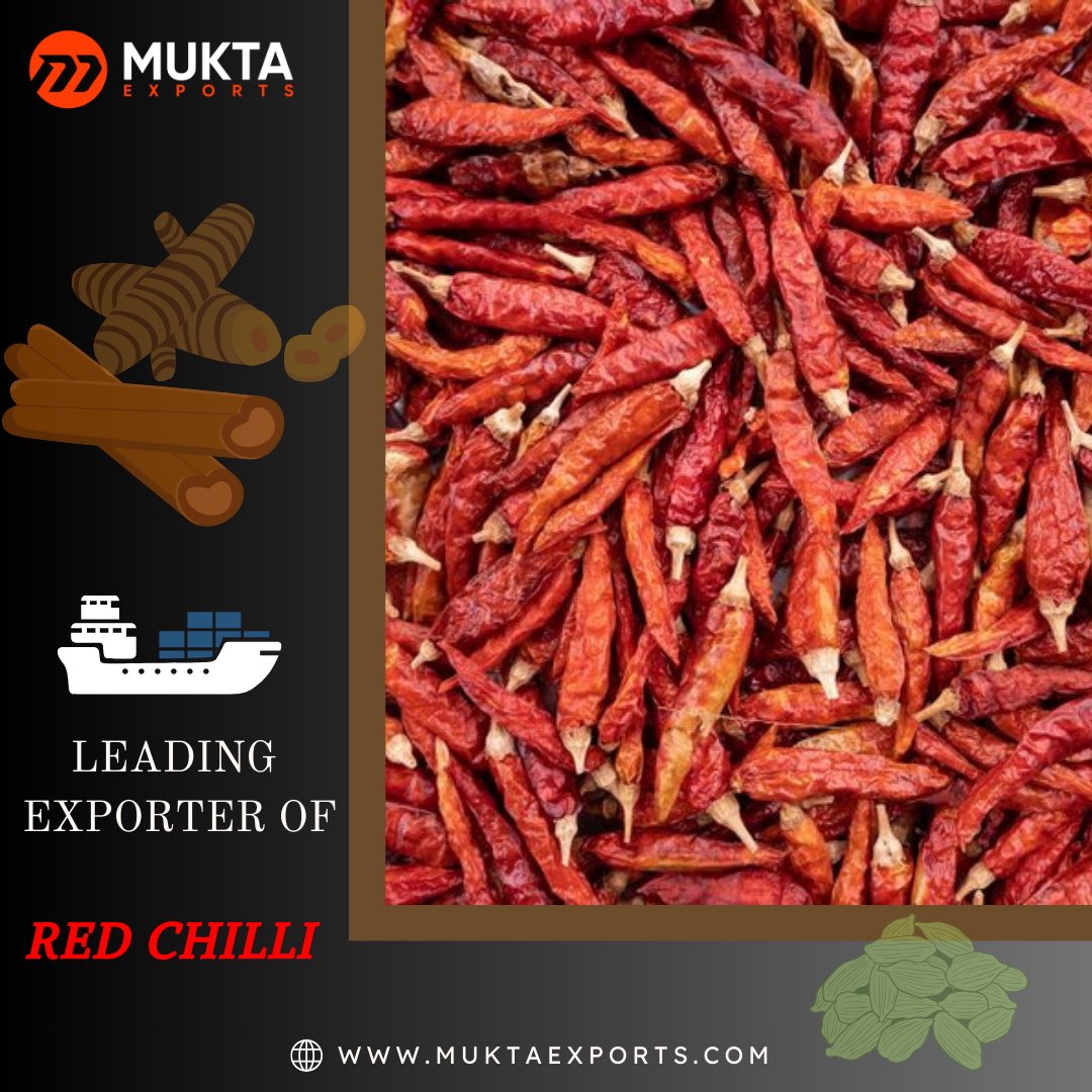 yashghaghda's tweet photo. We are Leading Exporter of Quality Red Chilli from India 

For Any Requirements email : info@muktaexports.com

Exporter of Spices from India ! 

#spices #exportimport #exportimportbusiness #exporter #redchilli #cardamom #turmericfingers #clove #redchillipowder https://t.co/EJp3lsB5Rc