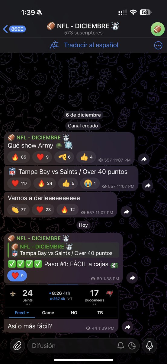 Frosty701's tweet image. Paso #1 está dentro ✅

🏈 Tampa vs Saints – Over 40 pts

¿Quién está listo para el paso #2? 😈