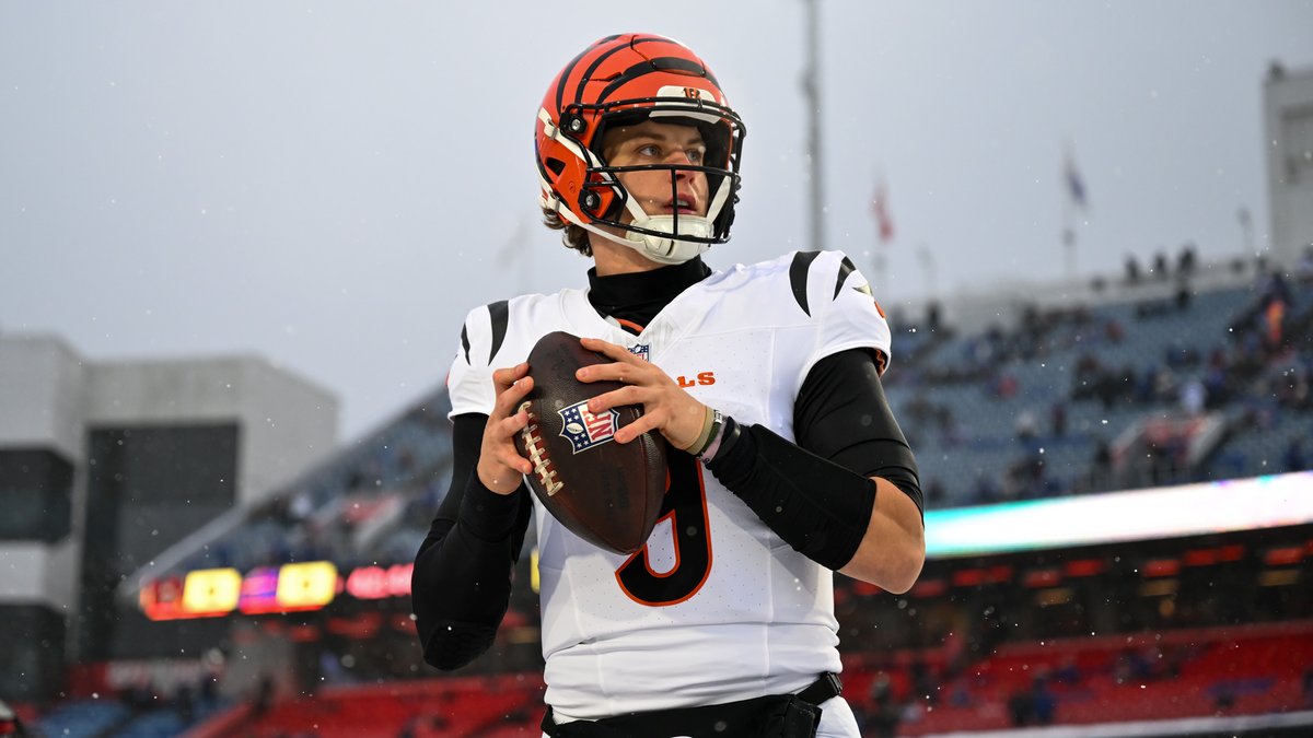 Bengals's tweet photo. Something about a snow game in Buffalo.

#ProBowlVote + Joe Burrow
#ProBowlVote + DJ Turner II
#ProBowlVote + Evan McPherson
#ProBowlVote + Ja'Marr Chase https://t.co/BKkhH5Ukz4