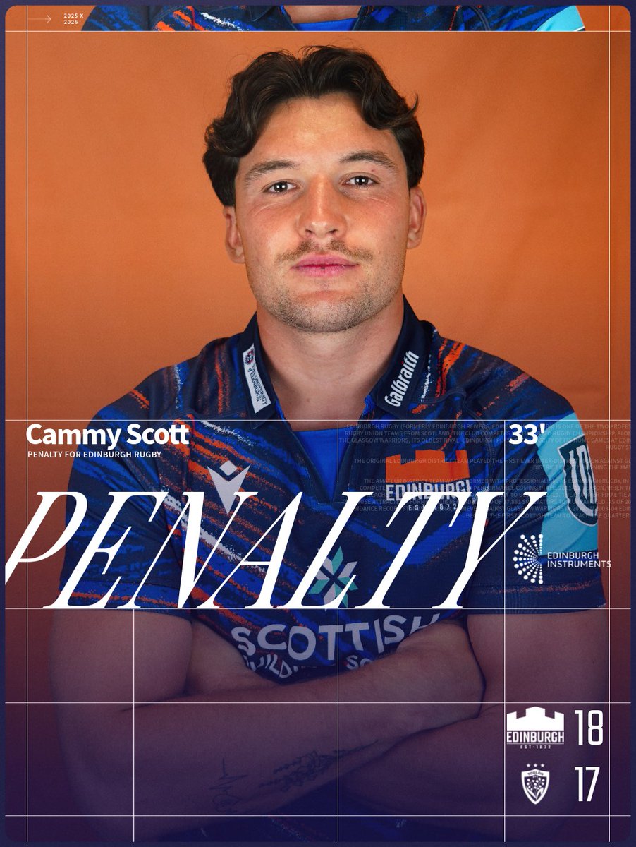 EdinburghRugby's tweet photo. 33 | 🎯 Pin point from Cammy and we take the lead!

Match updates📱: https://t.co/qUgUcw7Gct

#EDIvTOU | 🏰 18 - 17 🔴⚫️ https://t.co/uzbb5CsP2h