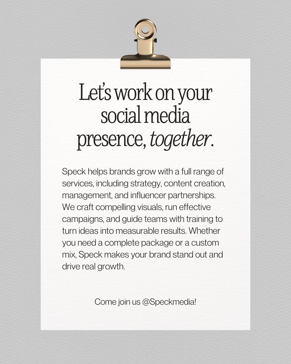 Empower your team to create content that actually works. 💡📈 Training that turns strategy into results.
#BrandGrowth #ContentThatConverts #SpeckMedia #DigitalTraining