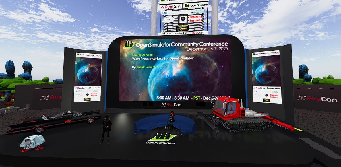 lyrlobo's tweet image. At the OpenSimulator Community Conference @opensimcc Saturday&apos;s first set of highlights. Many thanks to our Core Developers, presenters, volunteers, streaming team and organizers. Visit the live stream at youtube.com/c/AvaconOrg/li…