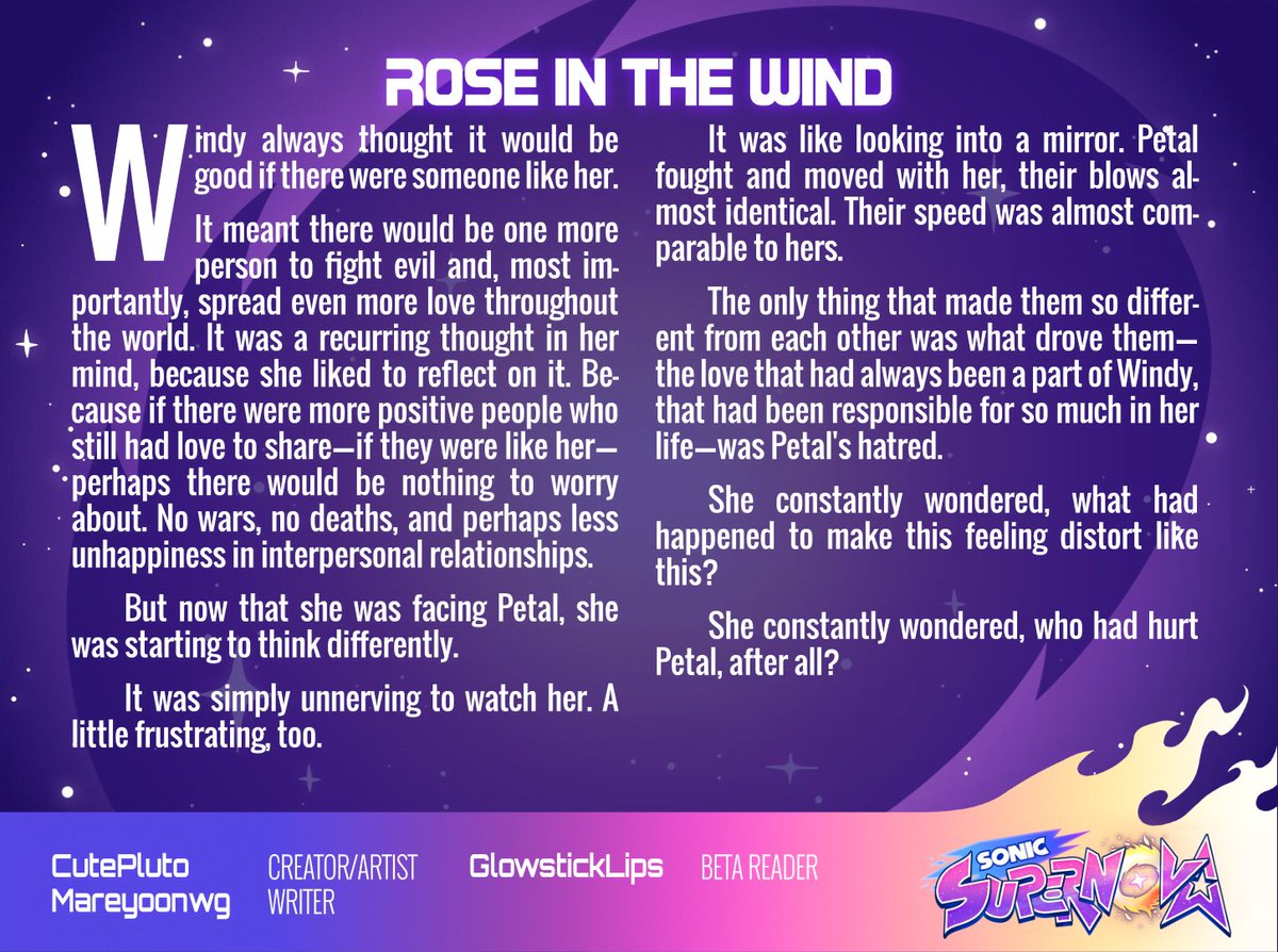 Sonic_Supernova's tweet image. Previewing: Rose in the Wind! #SonicSupernova2025 #SonicSupernova #ss25previews