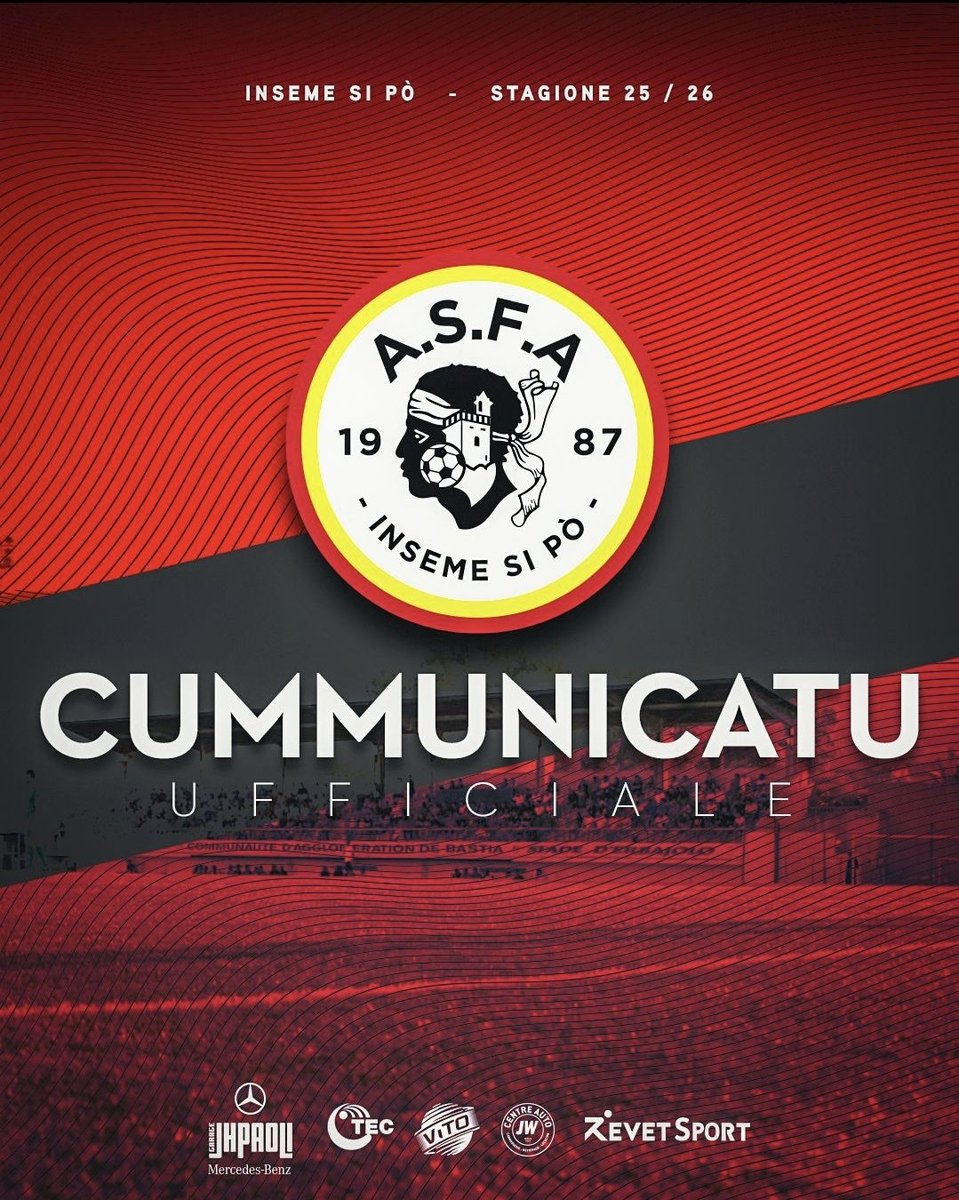 Suite aux évènements extras sportifs qui ont eut lieu en marge de la rencontre <a href="/SCBastia/">SC Bastia</a> - Red Star , l'ensemble des composantes du club apporte tout son soutien au Président Claude Ferrandi ainsi qu'à toute l'équipe dirigeante et à tous les bénévoles du Club.

#InsemeSiPò