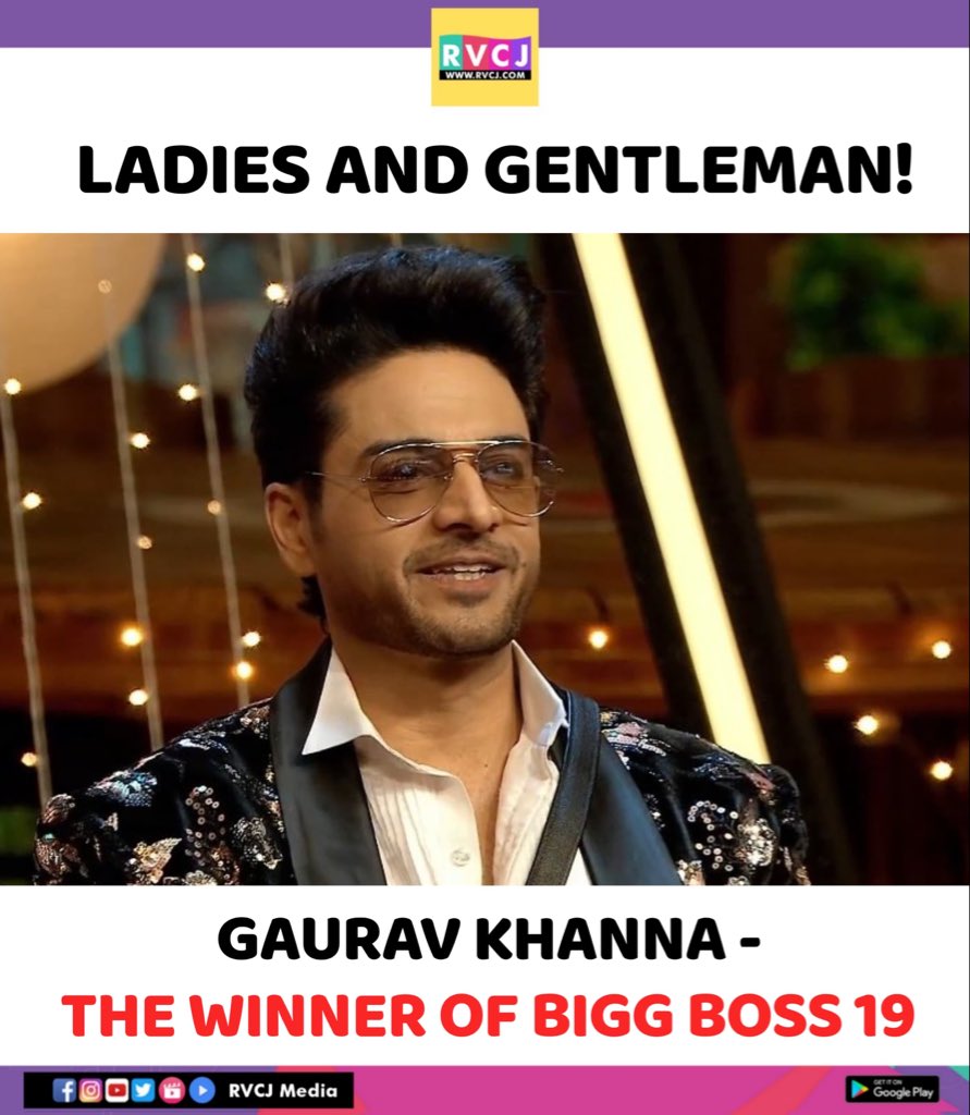 🚨 BREAKING 🚨 
Gaurav Khanna is the WINNER of Bigg Boss 19. 🔥

Congratulations, GK! 👏

 #biggboss19