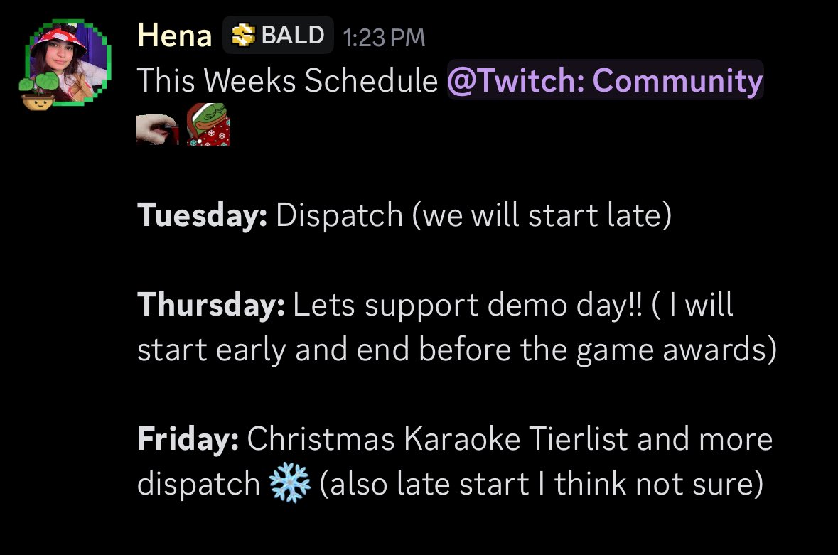 This weeks schedule 👀✨