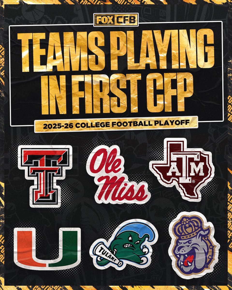 CFBONFOX's tweet image. 6 of the 12 teams in this season's College Football Playoff are making their CFP debut. 👏

Which team will go the furthest? 👀
