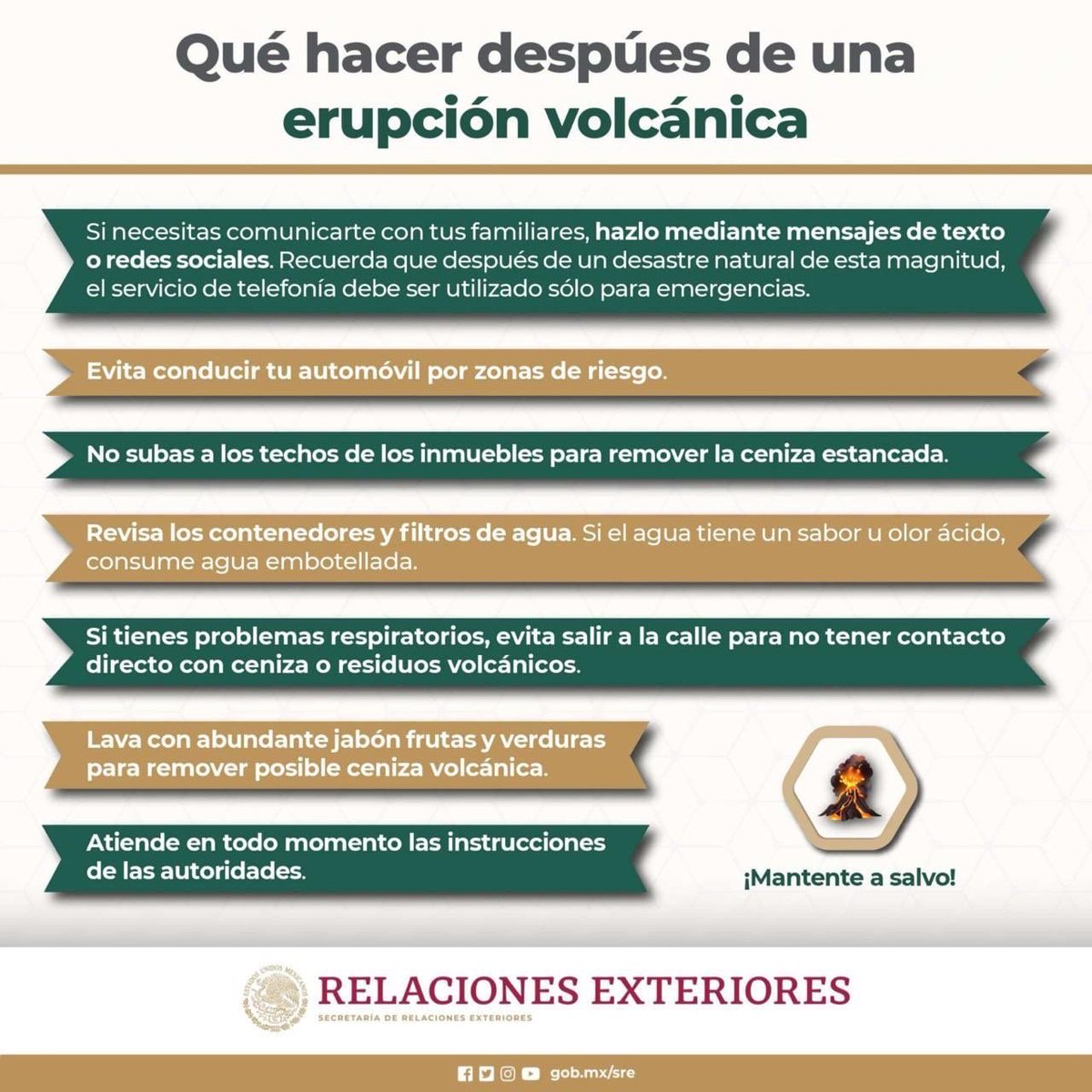 Atención, comunidad mexicana en Hawái, ante la reciente erupción del Volcán Kilauea es fundamental que tod@s sigamos las instrucciones de las autoridades locales. Si requieren orientación o apoyo consular, pueden comunicarse al CIAM: 520-623-7874.
Más información oficial aquí: