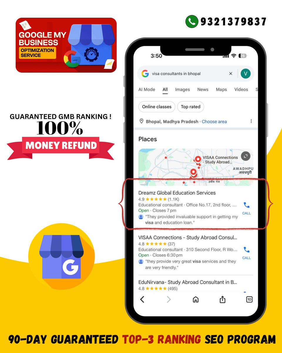 admarketingIND's tweet photo. We’ve officially ranked Dreamz Global Education Services in the Top-3 on Google for their major keywords — all within our 90-Day Google My Business Ranking Framework. 💥📍

At AD Marketing, we don’t promise rankings.
We deliver them. 💼🔥 https://t.co/5elSD3gZ3k