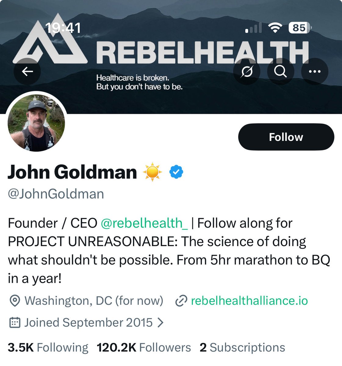 Geezer hobby jogger doping to make money as an influencer. You rebel you.