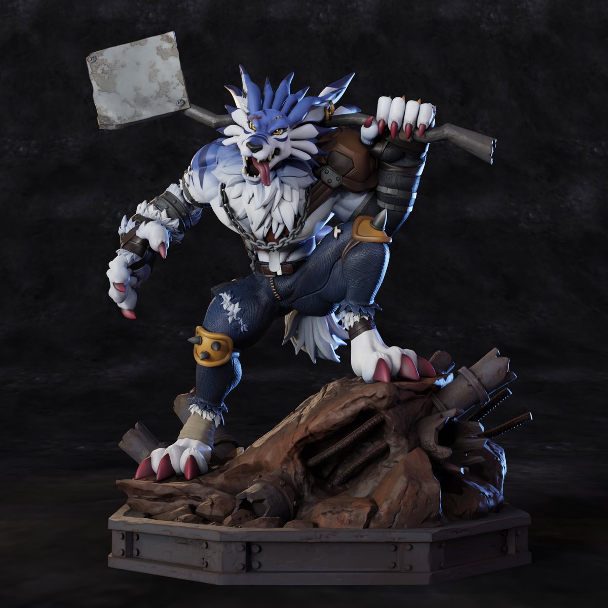 ManuelDeJorge's tweet image. did some prev-renders while doing the cutting! still not final but will improve later on! #weregarurumon