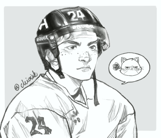 chiooink's tweet photo. I see no difference between an angry cat and my baby boi #ShaneHollander 
❤️🐱🏒
#heatedrivalry #shaneandilya #hollanov #ilyarozanov #fanart https://t.co/Xo1CwvlFUw
