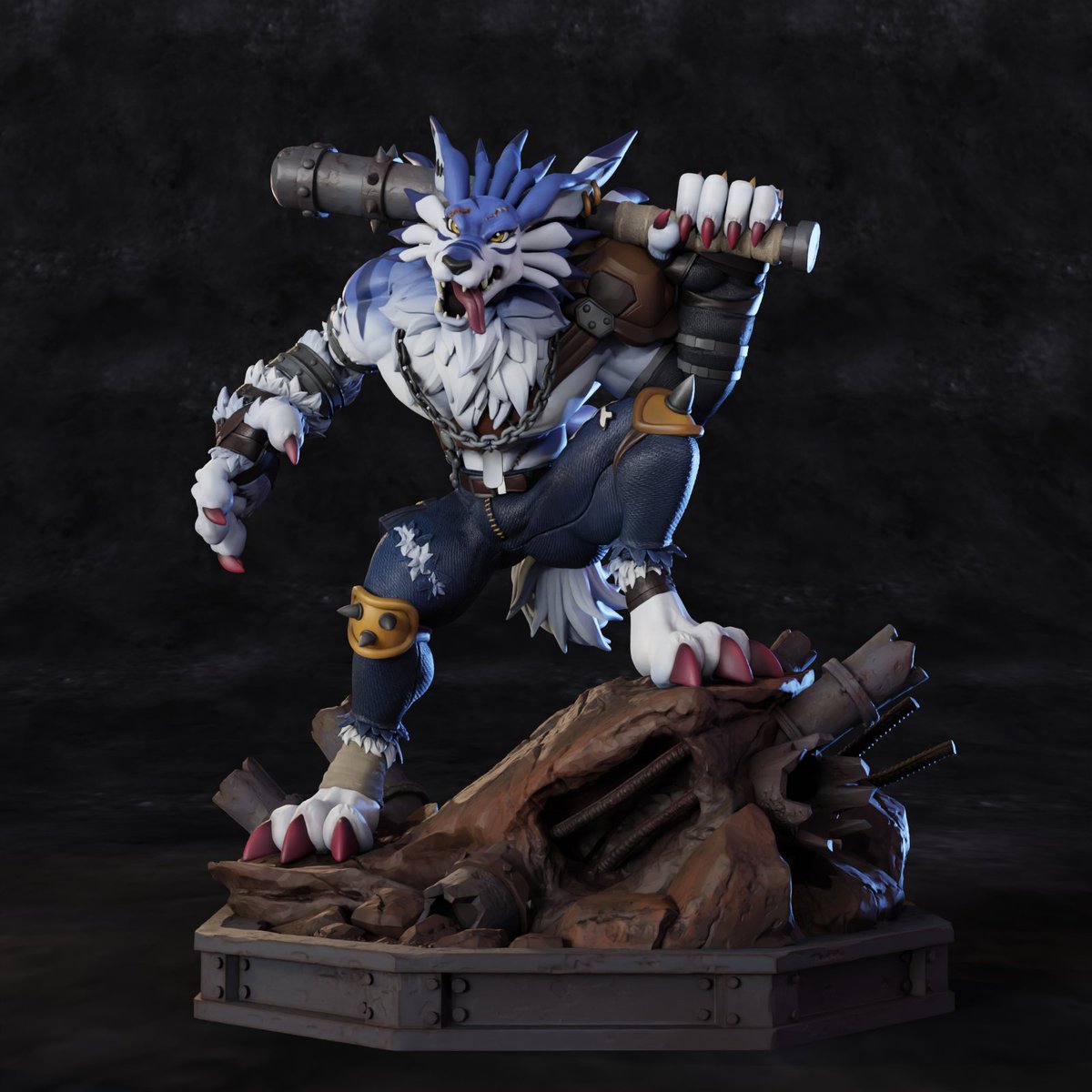 ManuelDeJorge's tweet image. did some prev-renders while doing the cutting! still not final but will improve later on! #weregarurumon