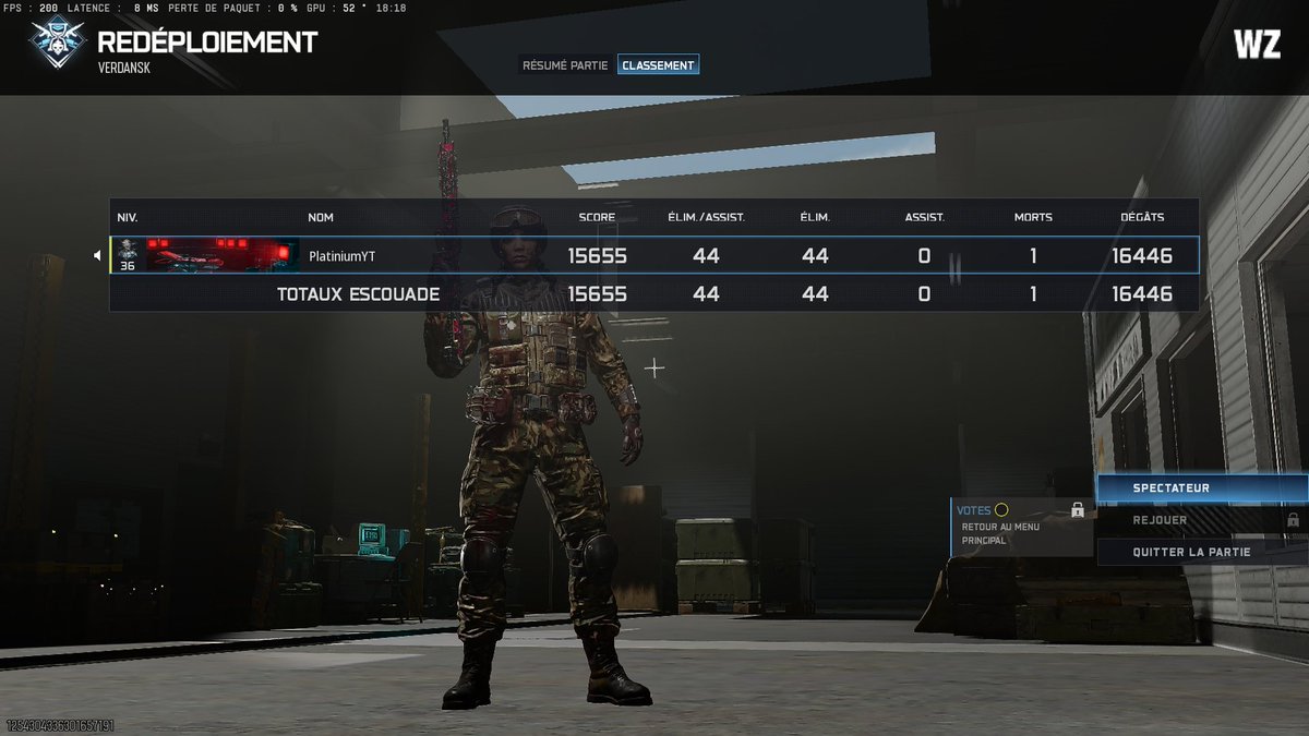je suis refait 44 - 0 en warzone