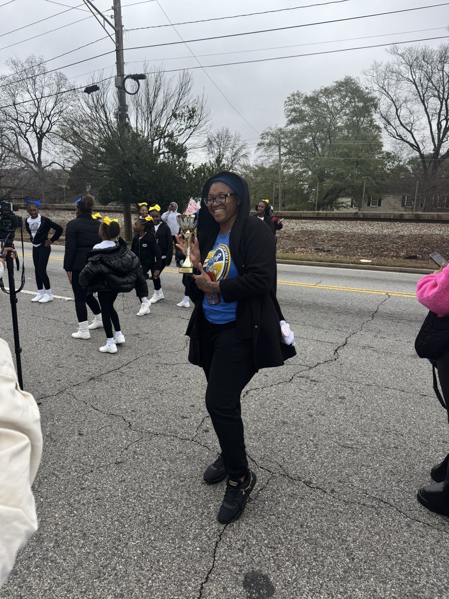 WeAreNolanOwls's tweet photo. Our amazing cheer team participated in the College Park Parade on Saturday. We also received the Most Spirit Award! These scholars are so amazing for all the amazing work that they do to represent our school. LETS GO NOLAN OWLS 🫶🏽💙💛 @DrEarleanaSmith @SmithTeaches2 https://t.co/pWPhCV6uGa