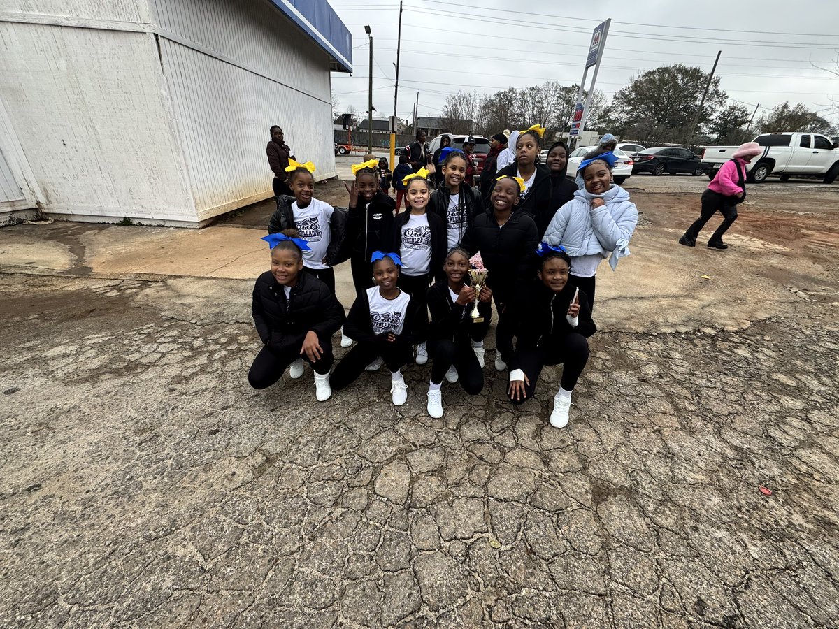 WeAreNolanOwls's tweet photo. Our amazing cheer team participated in the College Park Parade on Saturday. We also received the Most Spirit Award! These scholars are so amazing for all the amazing work that they do to represent our school. LETS GO NOLAN OWLS 🫶🏽💙💛 @DrEarleanaSmith @SmithTeaches2 https://t.co/pWPhCV6uGa