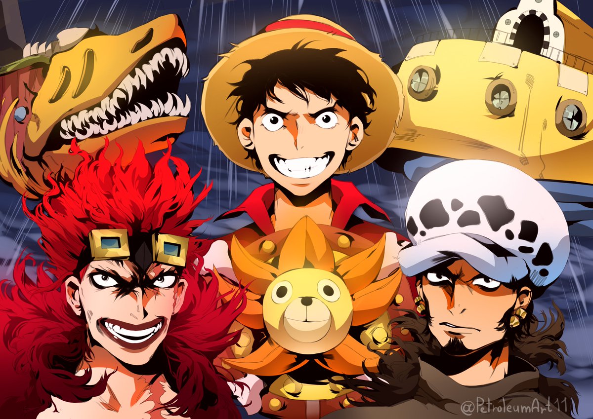 PetroleumArt11's tweet photo. #onepiece #trafalgarlaw #Eustasskid #monkeydluffy #luffy #wano #art #artistsontwitter #anime #digitalart #manga #rain #FandomCommunity https://t.co/EsmCM2HoQY
