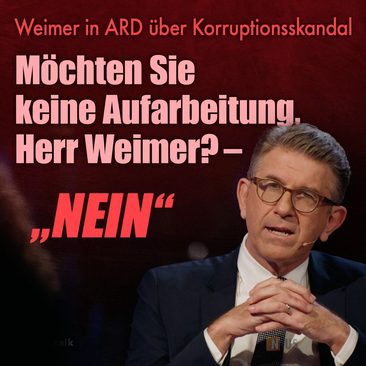 Weimer wisse nichts von den Verkaufsunterlagen seines Unternehmens, nach denen er „Einfluss auf politische Entscheidungsträger“ verkaufe. 
nius.de/politik/news/w…