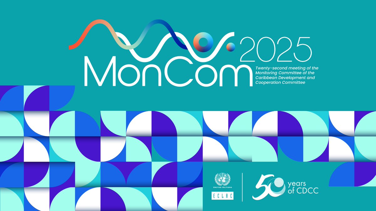 eclac_un's tweet image. 📌SAVE THE DATE
🗓️9 Dec.
22nd meeting of the Monitoring Committee of the Caribbean Development and Cooperation Committee #MonCom2025 #CDCC will take place in Port of Spain, with #ECLAC's @JoseMSalazarX, authorities from 🇹🇹 🇰🇳 🇨🇱 🇻🇬 🇨🇺 🇨🇼 and @UN 🇺🇳 rep.
👉 bit.ly/moncom-2025