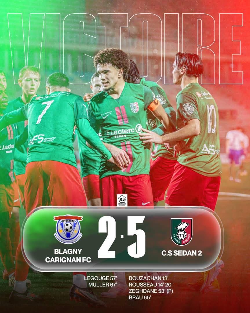 ✅ Nouvelle victoire pour la R3 contre Blagny-Carignan 💪🏻

➡️ La B du CSSA 🟢🔴 fini l’année dans une place de leader ‼️

📸 Page FB CSSA