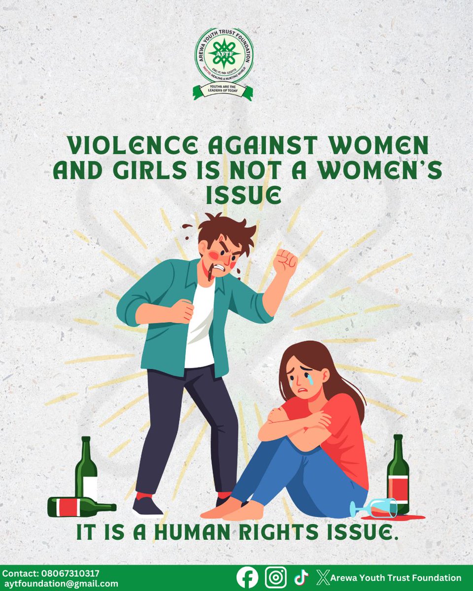 AYTFoundation's tweet photo. Violence against women and girls is not a women’s issue — it is a human rights issue.”
#aytf#16DaysOfActivism#EndGBV#StopGenderBasedViolence#SayNoToGBV#16daysofactivis 
#speakout #aytf https://t.co/JIdgF6HqMc
