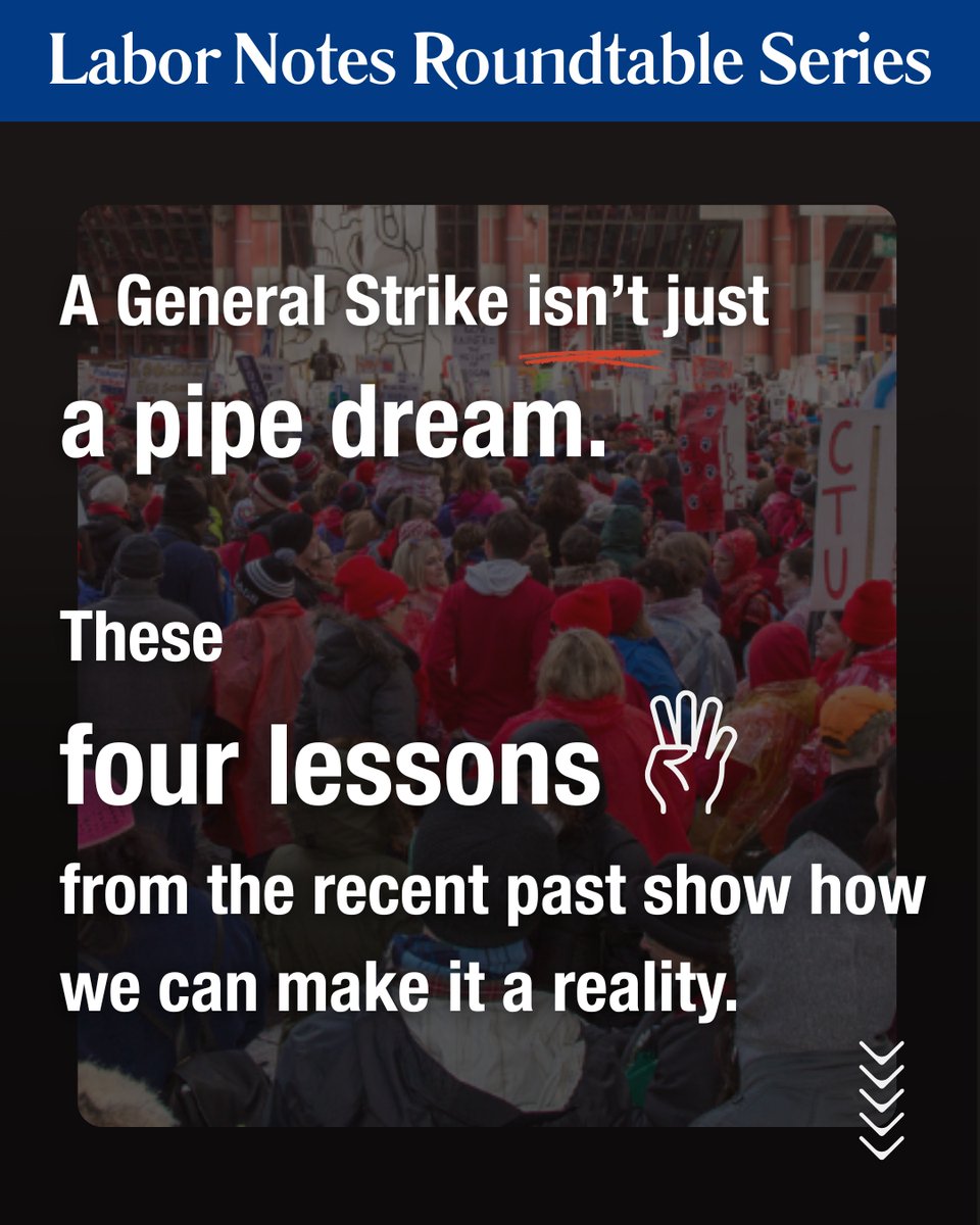 labornotes's tweet image. "We’ve all heard calls for a general strike before—usually not as a serious proposal or strategy, but as a reaction to the attacks that working people face on a regular basis from existing political and economic power..." labornotes.org/2025/12/maybe-… 1/7