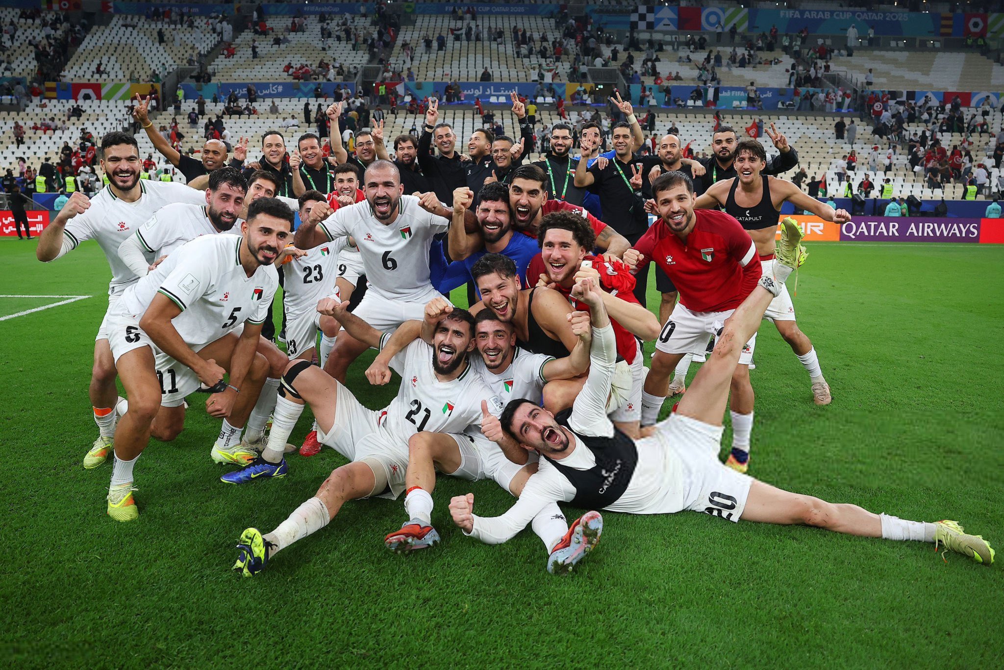 من مباراة سوريا وفلسطين. (أ ف ب) 