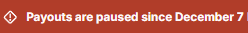 SeanAbrahamsen's tweet photo. Shopify: "Your payouts are paused". 

First thought: "shit"

Second thought: "Fuck yeah"

Everytime this has happened to me it is because I have scaled a newish store too aggressively. 

Getting this notification just confirms peak scale has been reached :) https://t.co/T4Xqhv5F3w