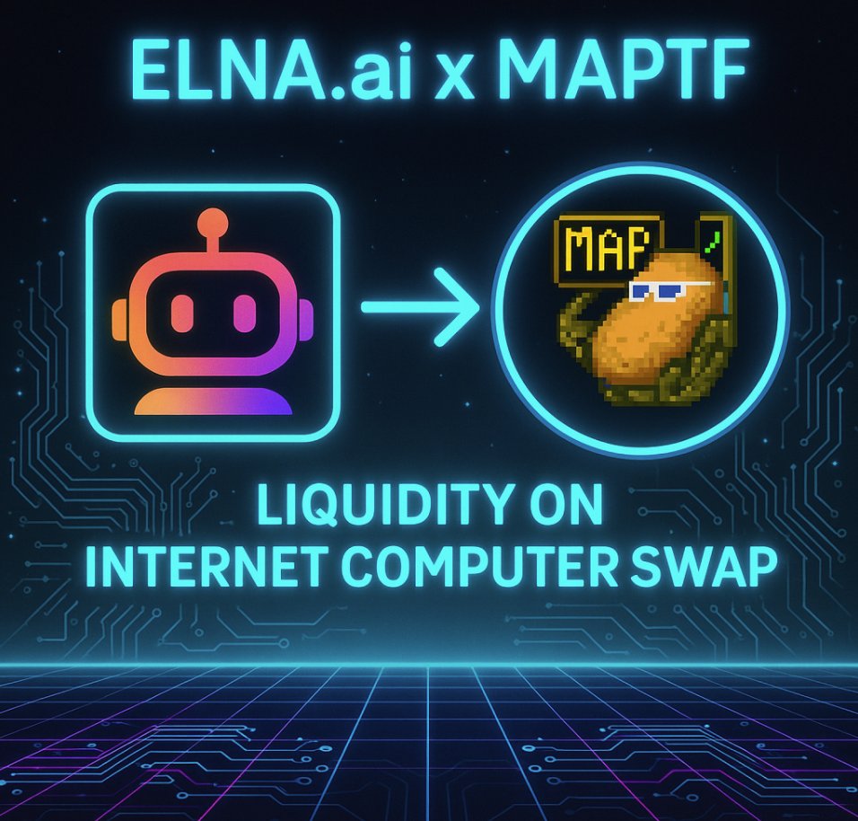 Real_MAP_Tech's tweet image. 🤝 @elna_deai x MAPTF — powering the future of decentralized intelligence on ICP 🌐

🚀 Built via ELNA AI, MAPTF was born from the same innovation—now paired with live liquidity between $MAPTF / $ELNA on Internet Computer Swap 🔄

🤖 ELNA.ai lets you build, train…