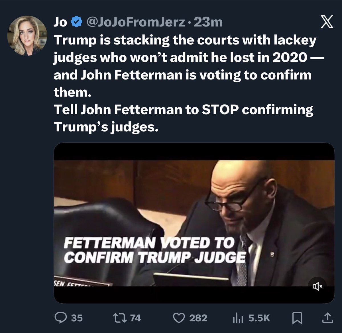 I fucking hate her. I truly fucking hate her. See what I did there?
#starvethegrift

Also <a href="/SenFettermanPA/">U.S. Senator John Fetterman</a> please keep voting to confirm sir